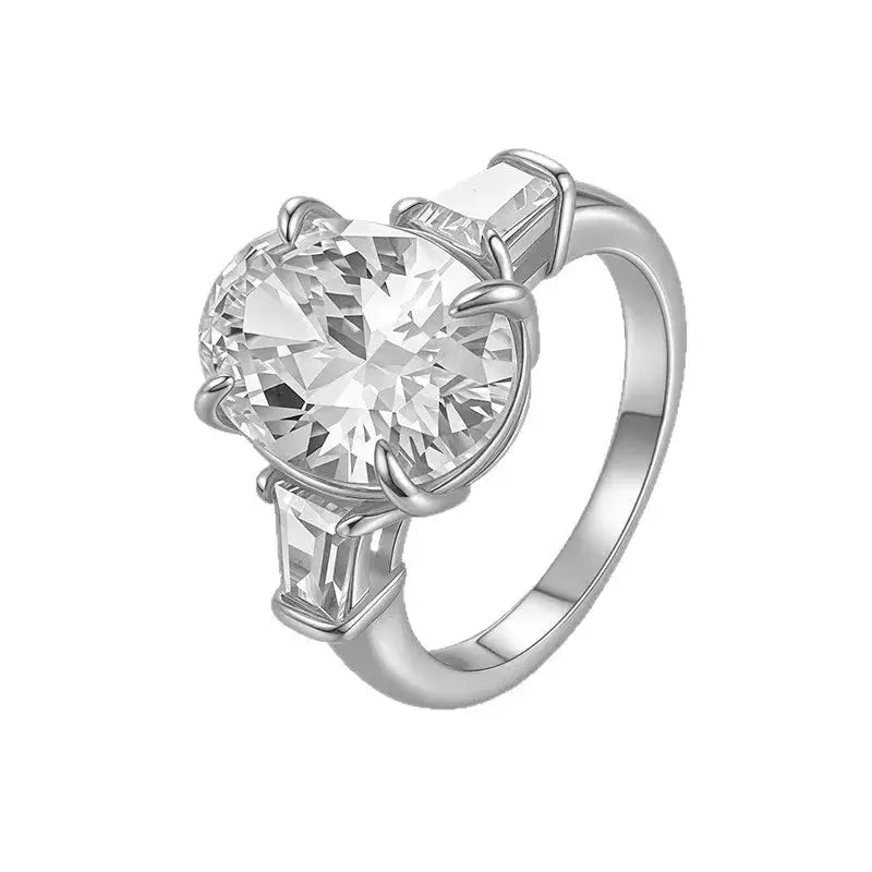 Oval Cut Moissanite Three Stone Ring — product image 6