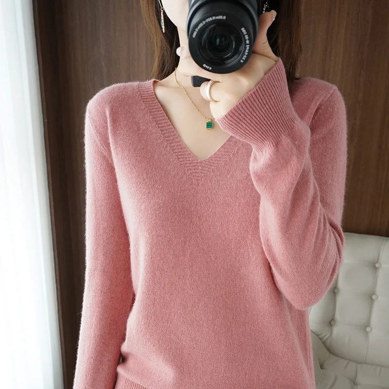 V Neck Knit Sweater