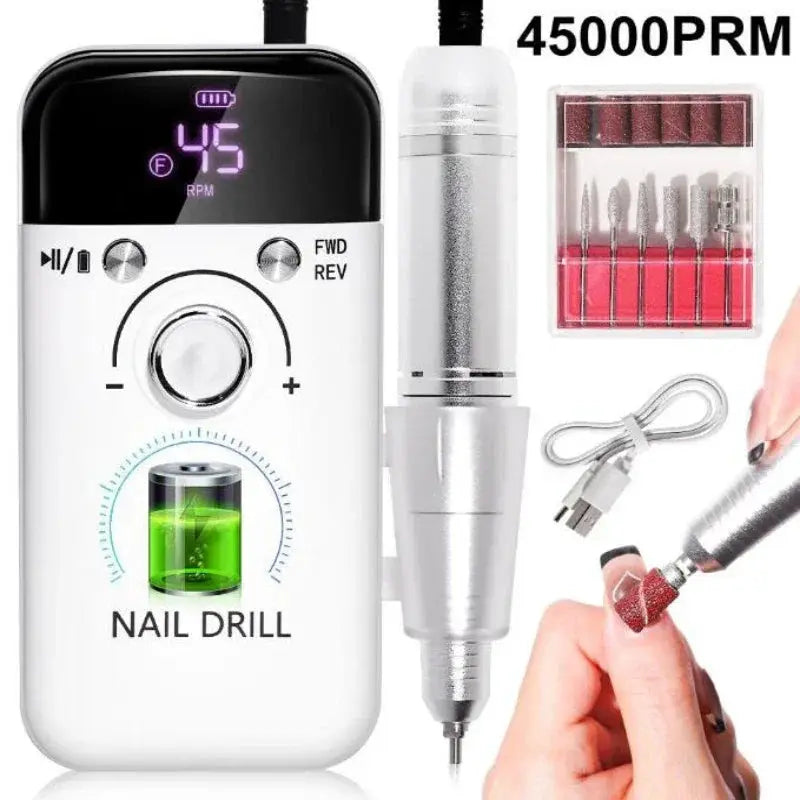 45000RPM Electric Nail Drill Machine Pro Nail Care Tool