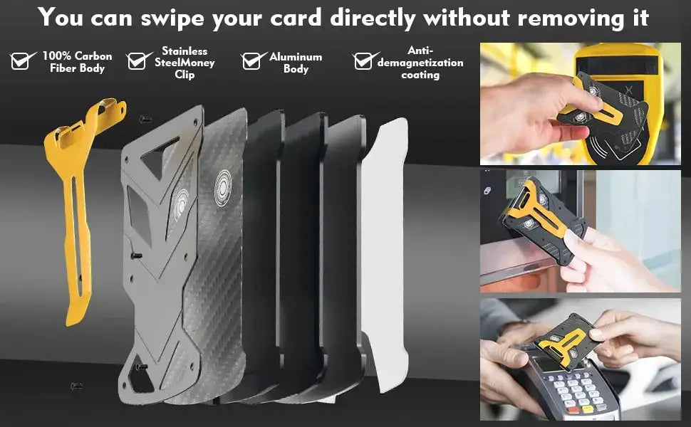 Card Holder RFID Owl Eye Carbon Fiber Metal Wallet