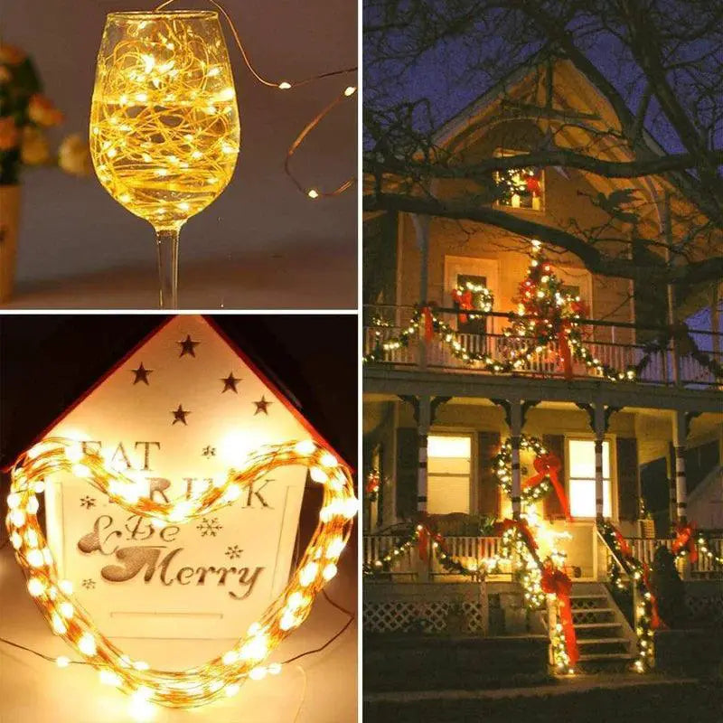Solar Led Fairy String Lights 8 Modes Quick Charge Decor