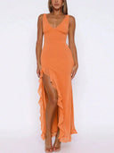 Elegant Backless Midi Dress for Evening
