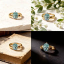 Exquisite Blue Moissanite Ring