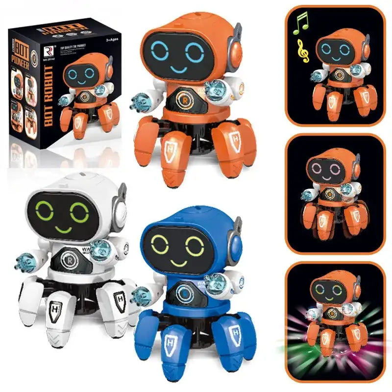 Kids Dance Robots Music LED 6 Claws Octopus Robot Birthday Gift Toys For Children Early Education Baby Toy Boys Girls