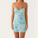 Hirigin Sequin Beaded Cami Mini Dress Criss Cross Straps V Neck Backless