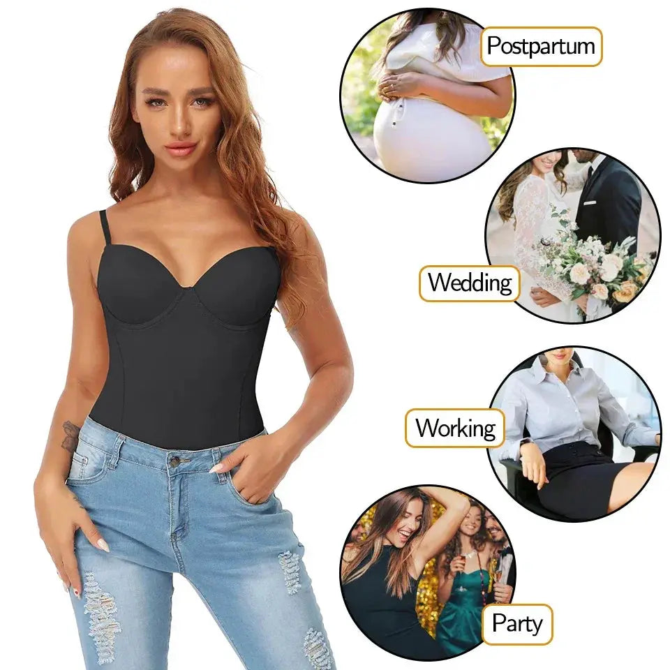 Slimming Women Bodysuit With Built In Bra For Tummy Control