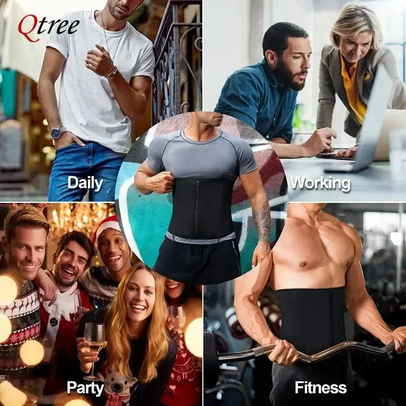 Qtree Men Hot Neoprene Slimming Trimmer Belt Weight Loss
