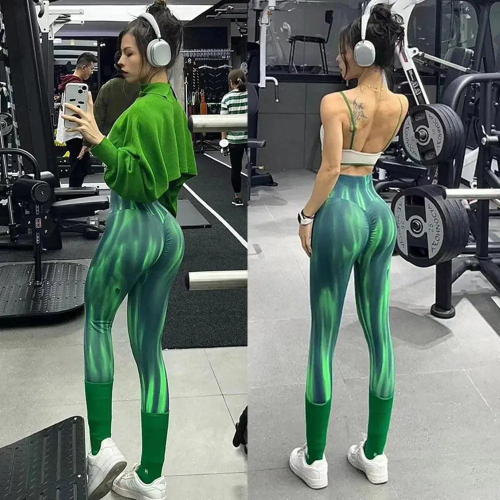 Aurora Gradient Yoga Leggings for Women Workout Comfort