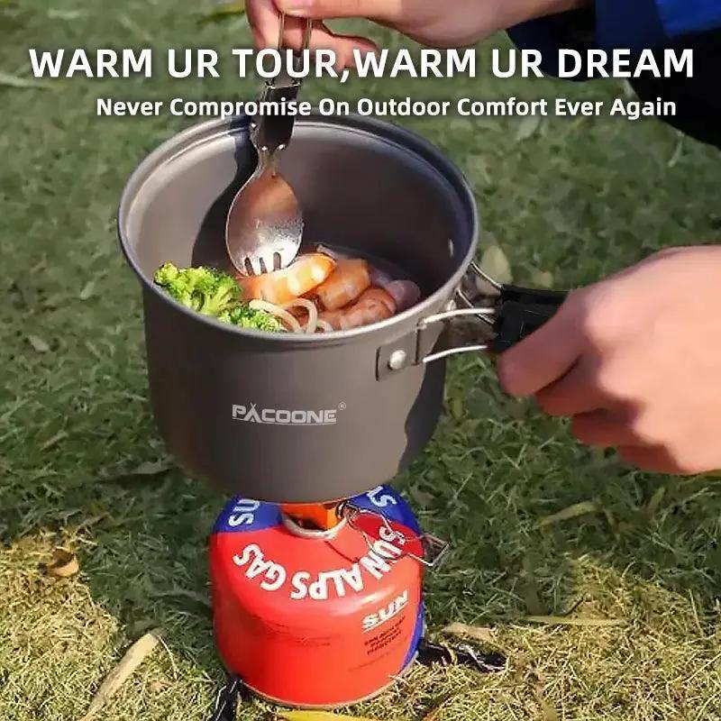 Lightweight Aluminum Camping Cookware Set for Hiking Picnics