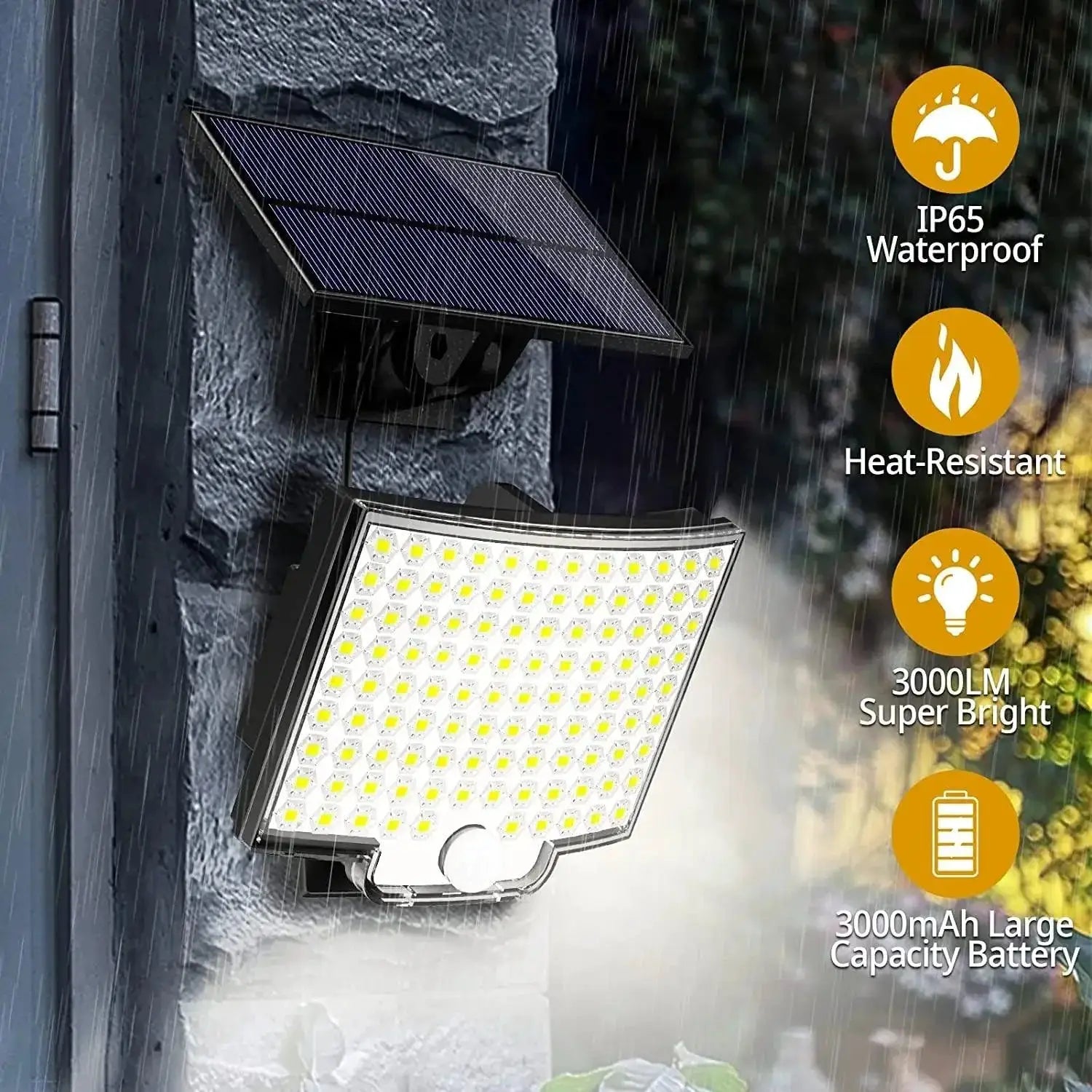 Solar LED Motion Sensor Security Light Outdoor Floodlight