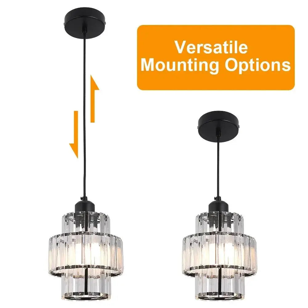 Glass LED Pendant Light Ceiling Lamp Adjustable Fixture