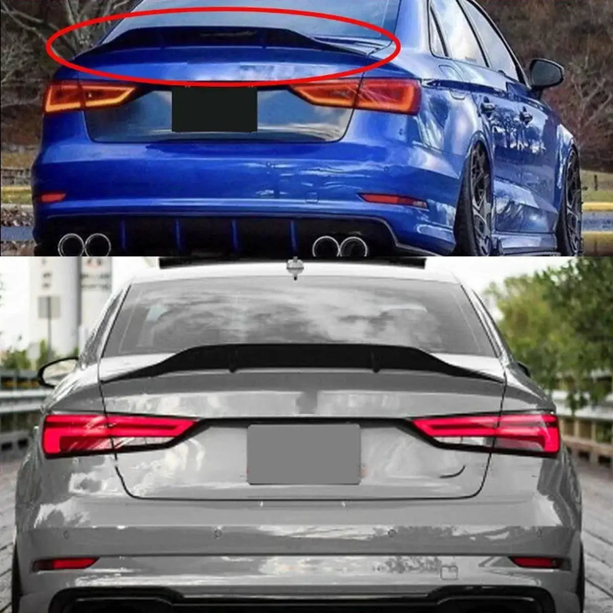 Glossy Black Duckbill Trunk Spoiler for Audi A3 S3 RS3