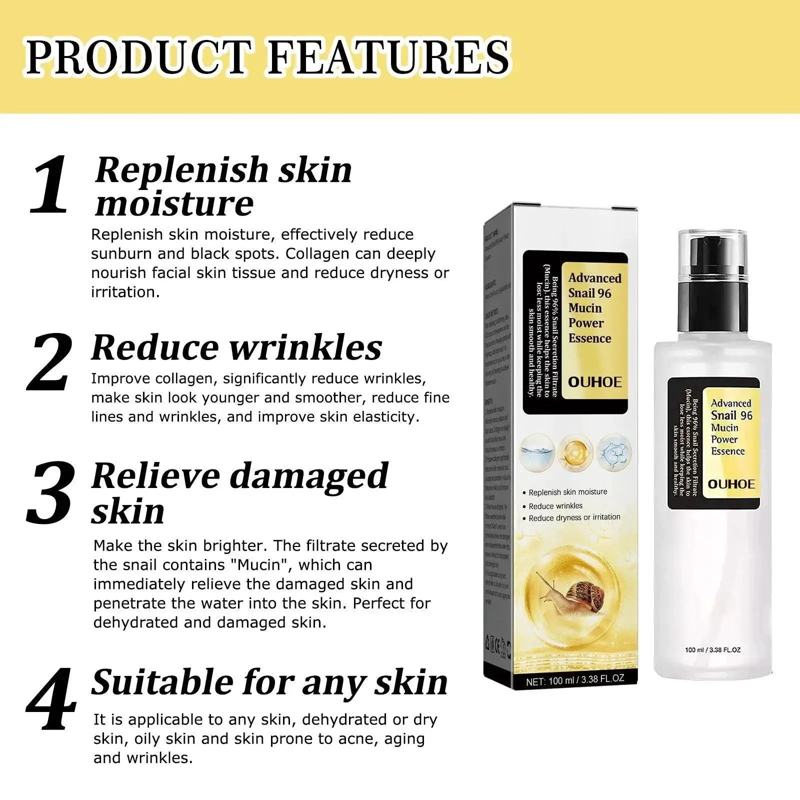 Youthful Glow Snail Mucin Serum for Skin Rejuvenation