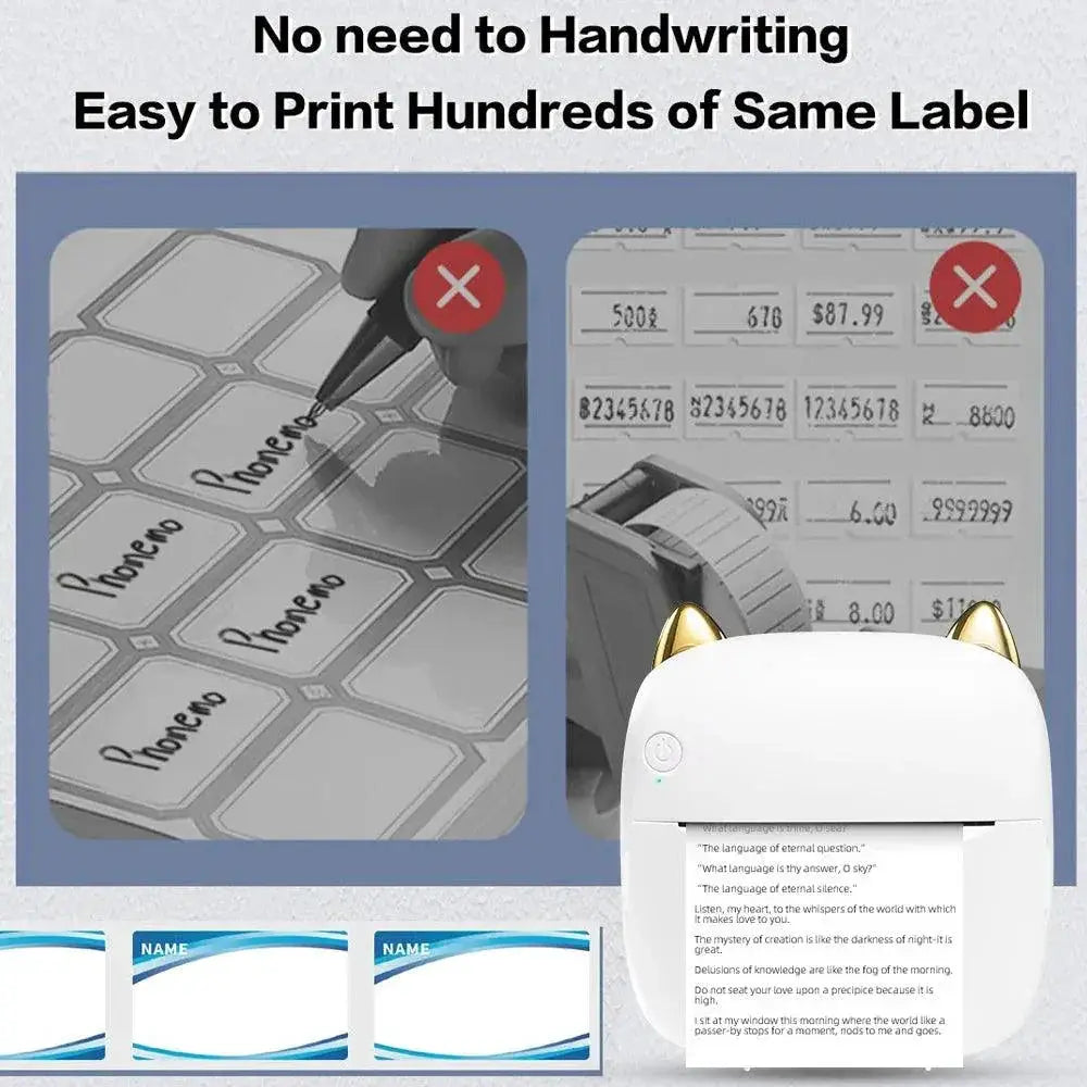Mini Pocket Printer Portable Thermal Sticker Bluetooth