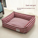 Cozy Square Lattice Pet Bed for Small Medium Dog Cat