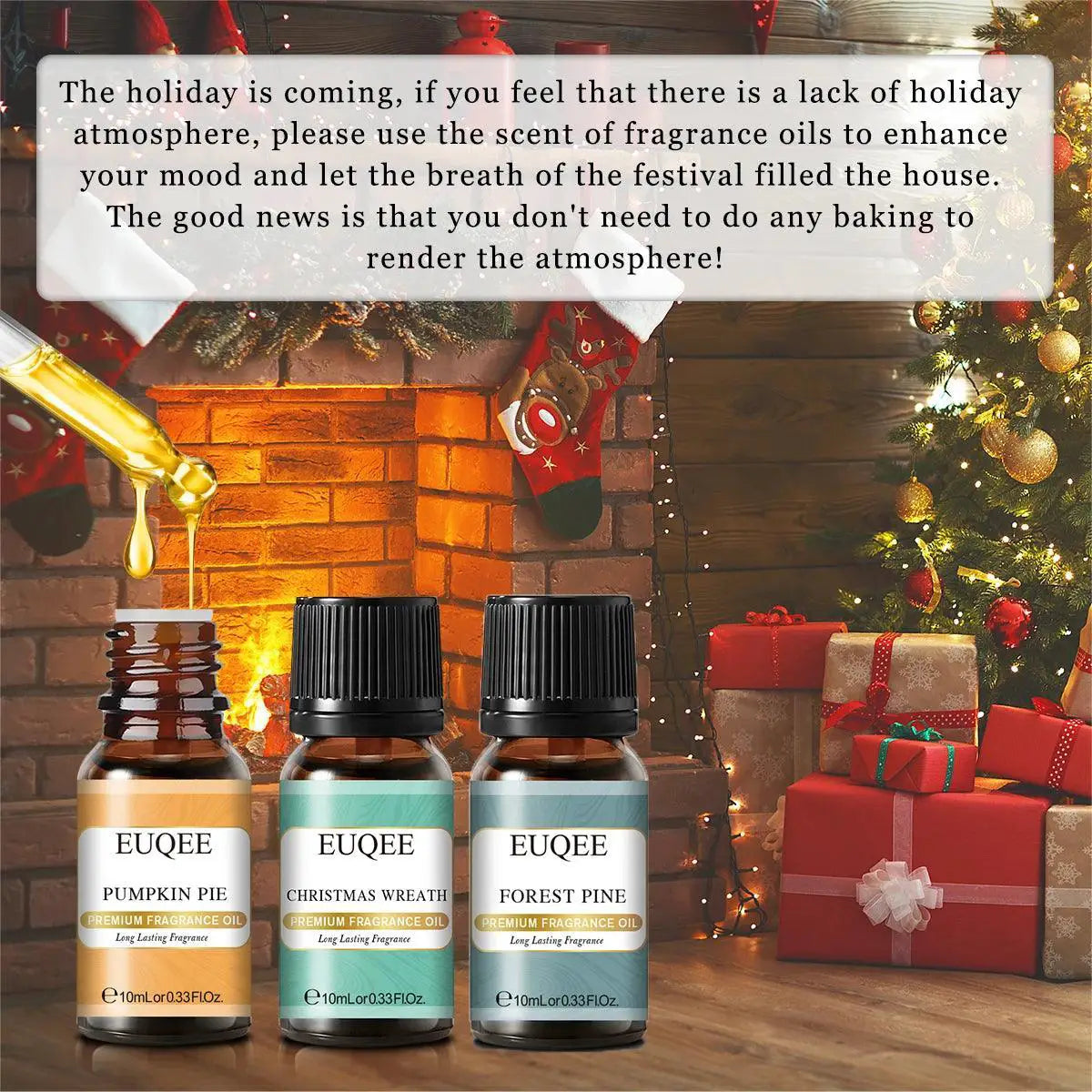 EUQEE Holiday Essential Oil Gift Set Scents for Diffusers