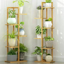 Bamboo 5 / 6 Tier Plant Stand Rack Multiple Flower Pot Holder Shelf Indoor Outdoor