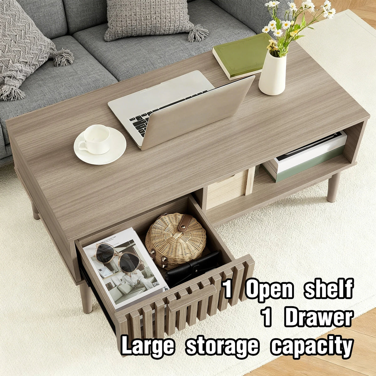 Wooden Compact Coffee Table
