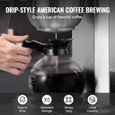 SucceBuy Commercial Drip Coffee Maker w/ Carafes Plates Stainless