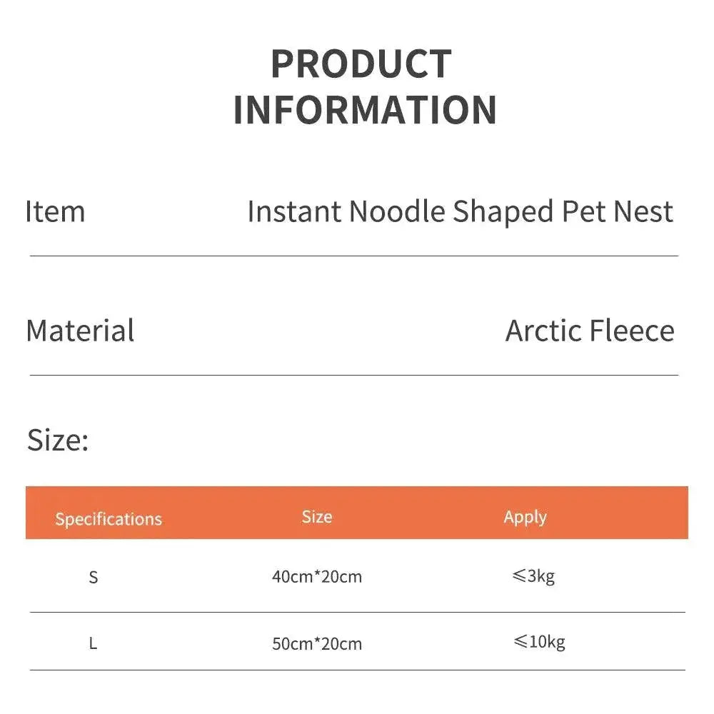 Hanpanda Udon Noodles Cat Nest Bed Cozy Velvet Hideaway
