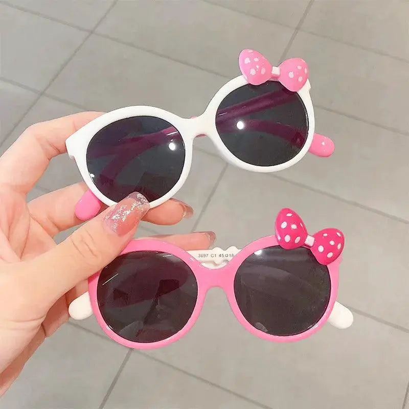 Trendy Color Block Bow Sunglasses For Kids UV Protection