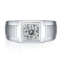 Men's Sterling Silver Silver Moissanite Ring