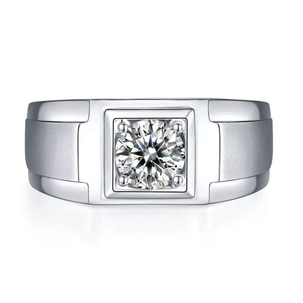 Men's Sterling Silver Silver Moissanite Ring — product image 4