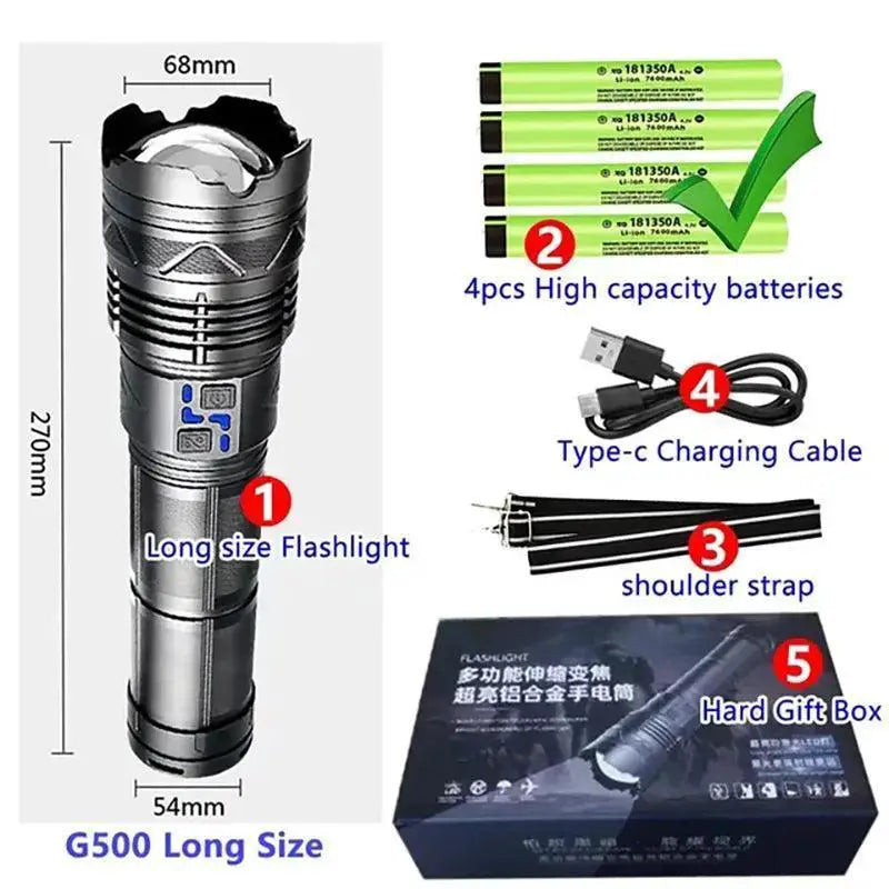 LED Camping Flashlight Long Range Beam For Adventures