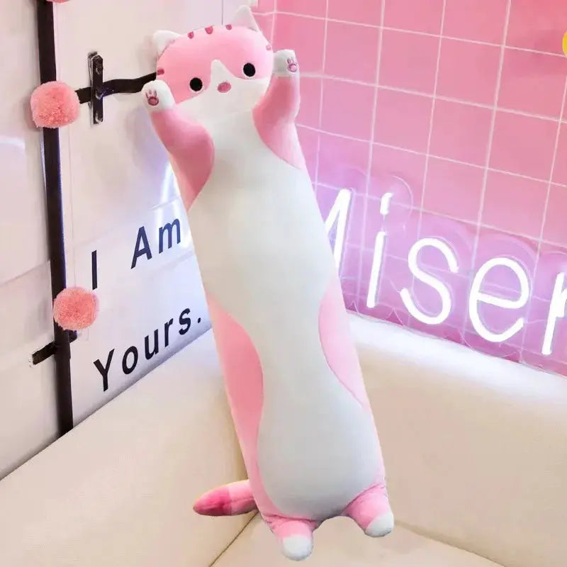 Long Cat Plush Toy Pillow 50 To 130CM Soft Cuddle Companion