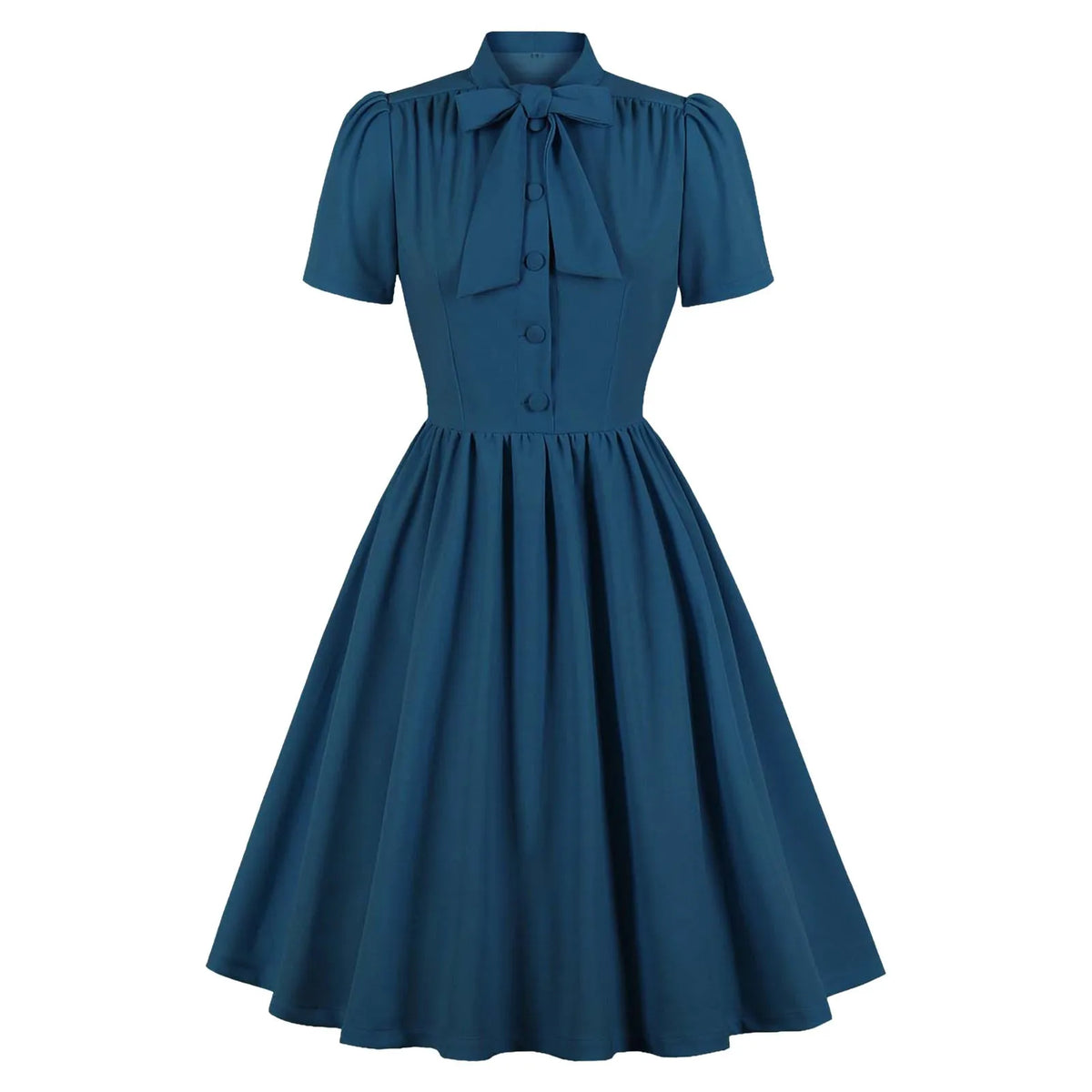 Preppy Bow Lapel Maxi Dress