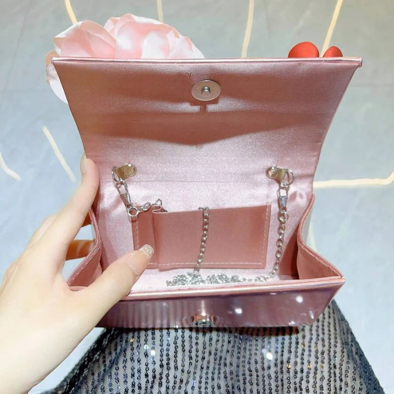 Flower Handle Square Bag Shoulder