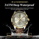 Poedagar Mens Leather Date Week Watch