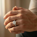 Moissanite Ring in Sterling Silver Couple