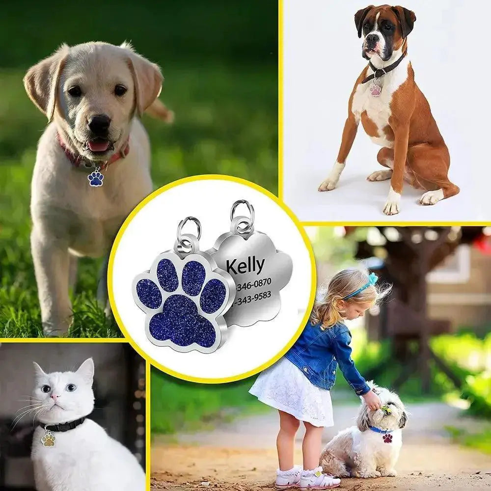 Personalized Pet ID Tags Engraved Name Collar Pendant