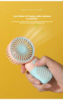 2024 New Handheld Charging Fan Cartoon Cute Mini USB Fan