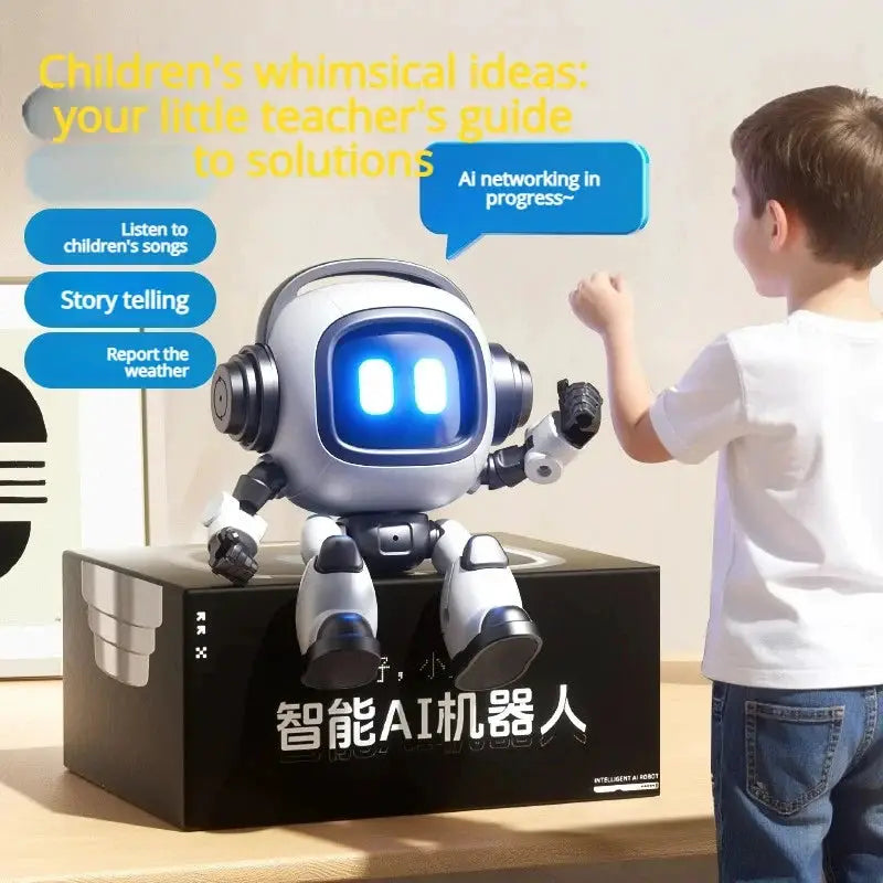 AI Desk Robot With Voice Recognition For Kids Screen Free Language Practice