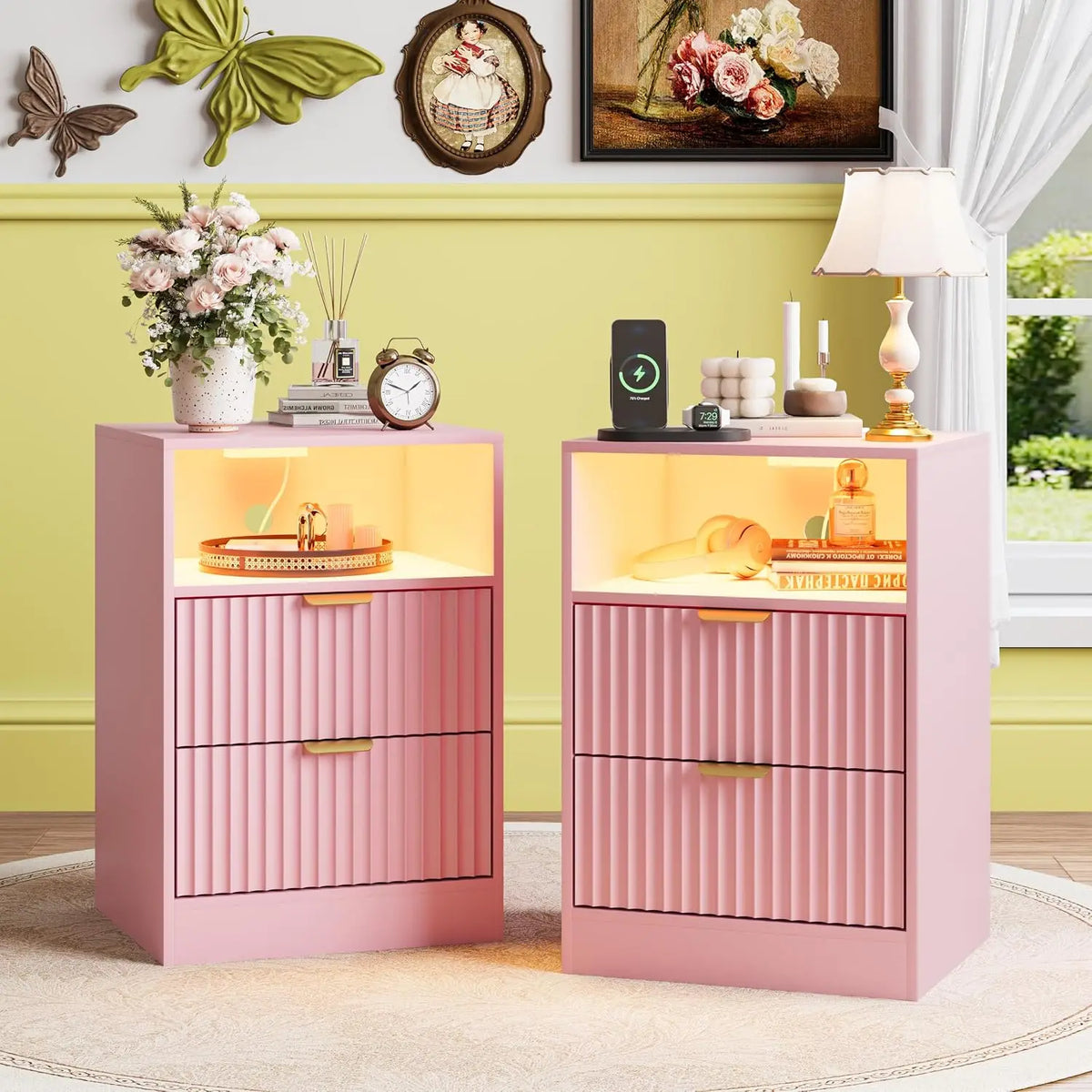 Wooden LED Side Table