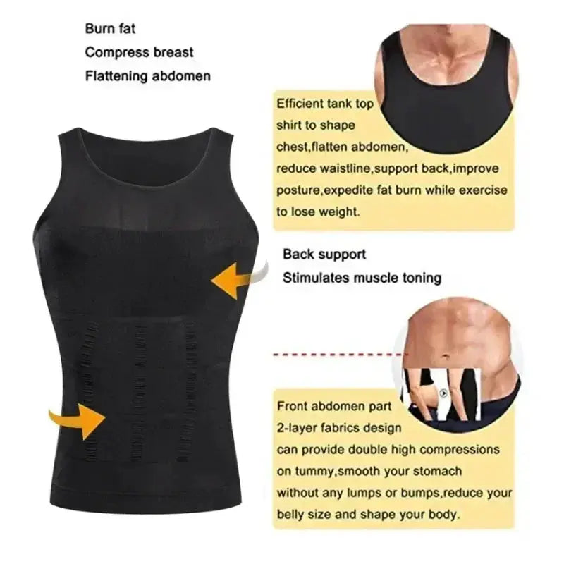 Men's Compression Shapewear Tank Gynecomastia Support