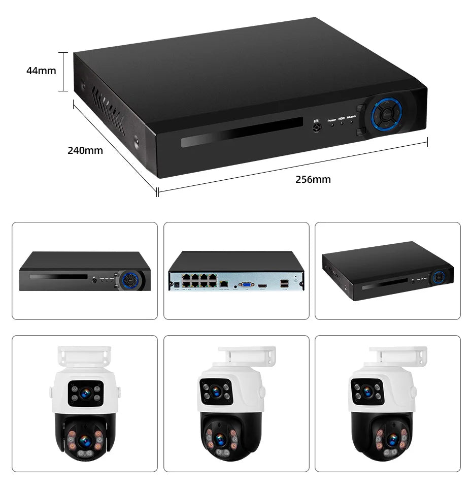 KERUI POE Security Camera System Dual Lens PTZ CCTV Camera — product view 1