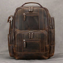 Men's Retro Crazy Horse Leather Laptop Backpack 15.6 Inch