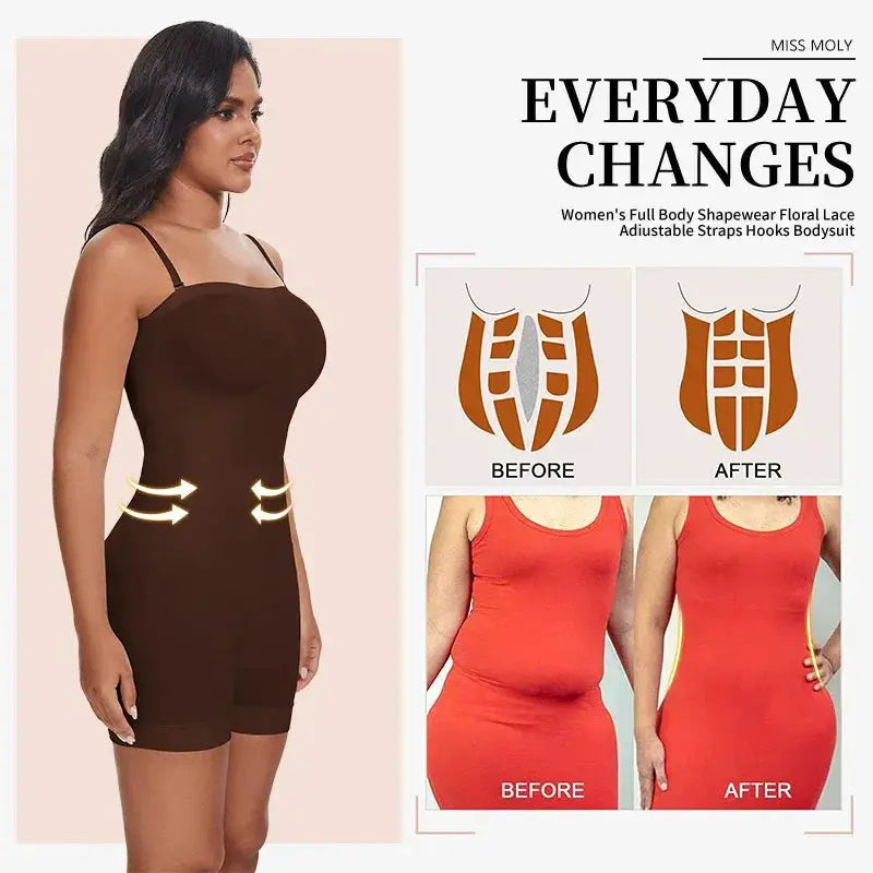 Strapless Bodysuit Shapewear Butt Lifter Tummy Control Women