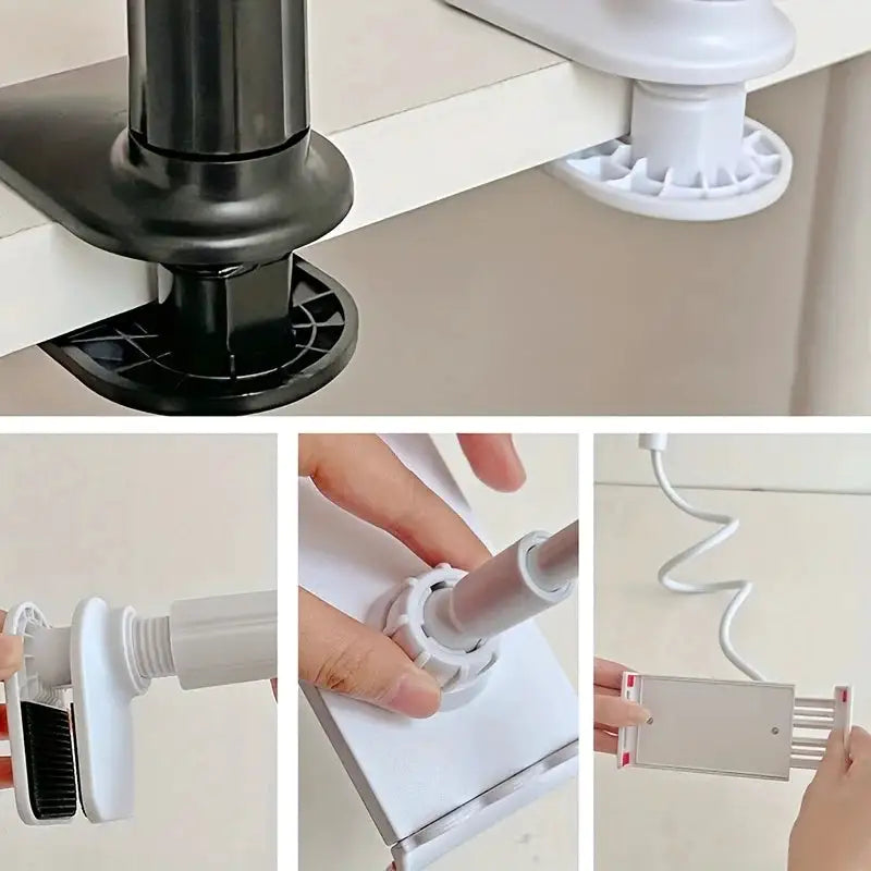 360 Degree Rotating Tablet Phone Holder Spiral Base, Suitable for Beds, Headboards, Desks, Long Arm Phone Tablet Holder