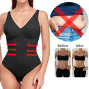 Deep V Neck Shapewear Bodysuit with Built-In Bra Slimming Thong Body Shaper