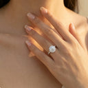 Flower Moissanite Ring in Sterling Silver