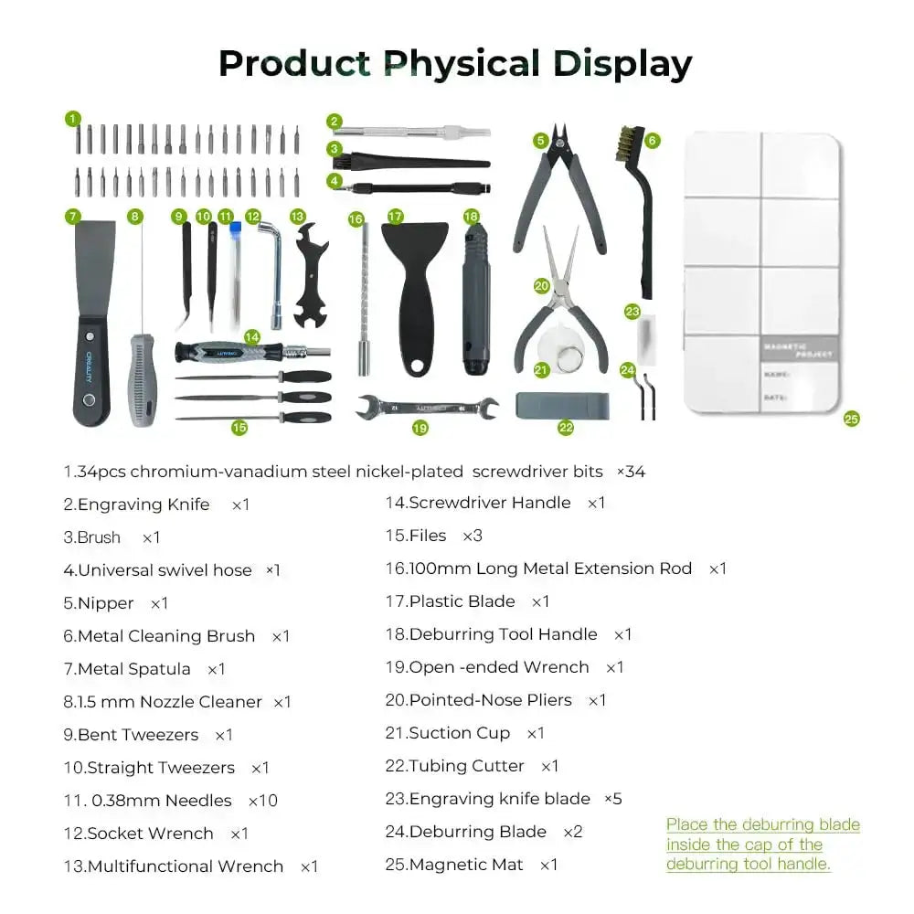 Creality 3D Printer Tool Kit 74Pcs 3D Printing Tool Wrap Kit Assembly / Removal / Filament Cutting Set 3D Printer Accessories