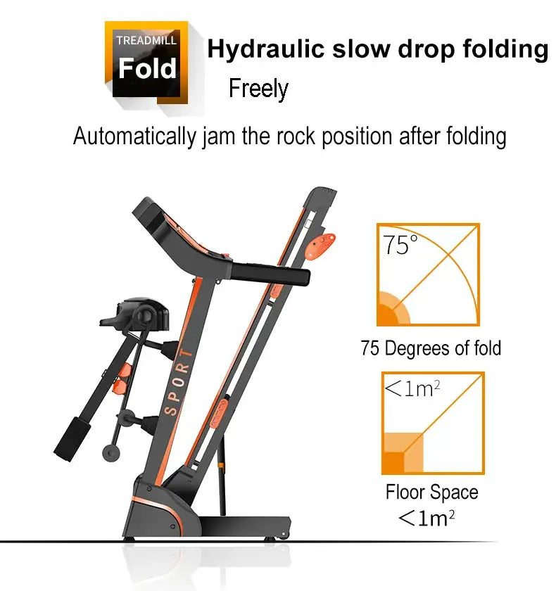 Motorized Electric Foldable Treadmill 3.5HP with 150kg Max User Weight Home Gym Cardio Training Sports Exercise Walking Pad
