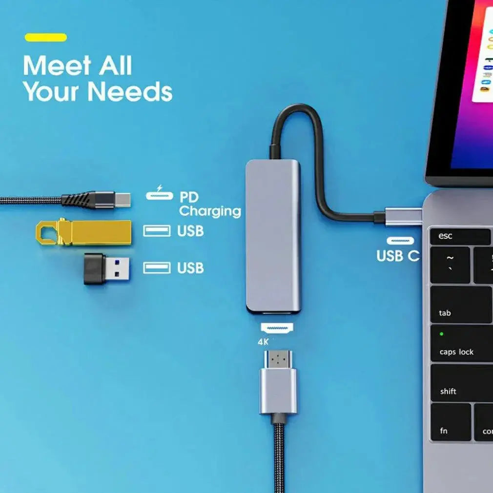 USB C Hub Type C Docking Station 4K 30Hz USB Adapter