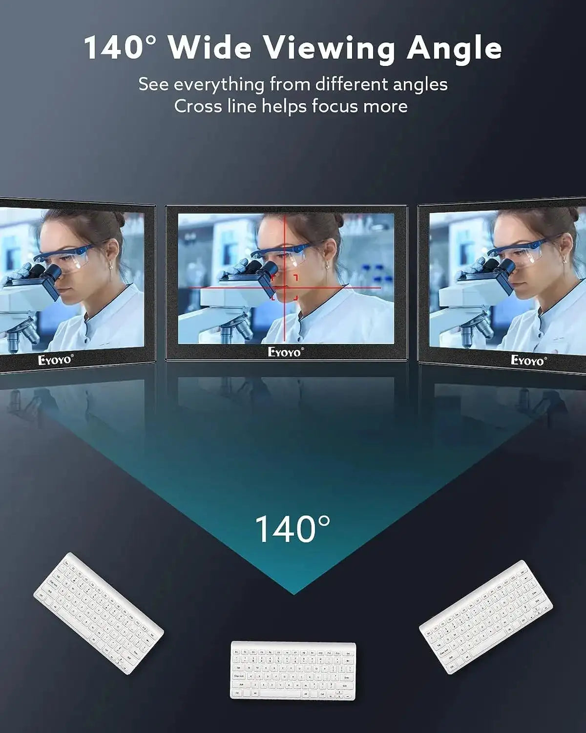 Eyoyo 5-inch Mini LCD Monitor HD 800x480 TFT Screen Panel,140° Wide Angle, Built-in Speaker, Metal Housing, Small External Monitor 1/4 Screw Hole with HDMI/VGA/AV Video Input for Car Rearview PC DVD DVR CCD
