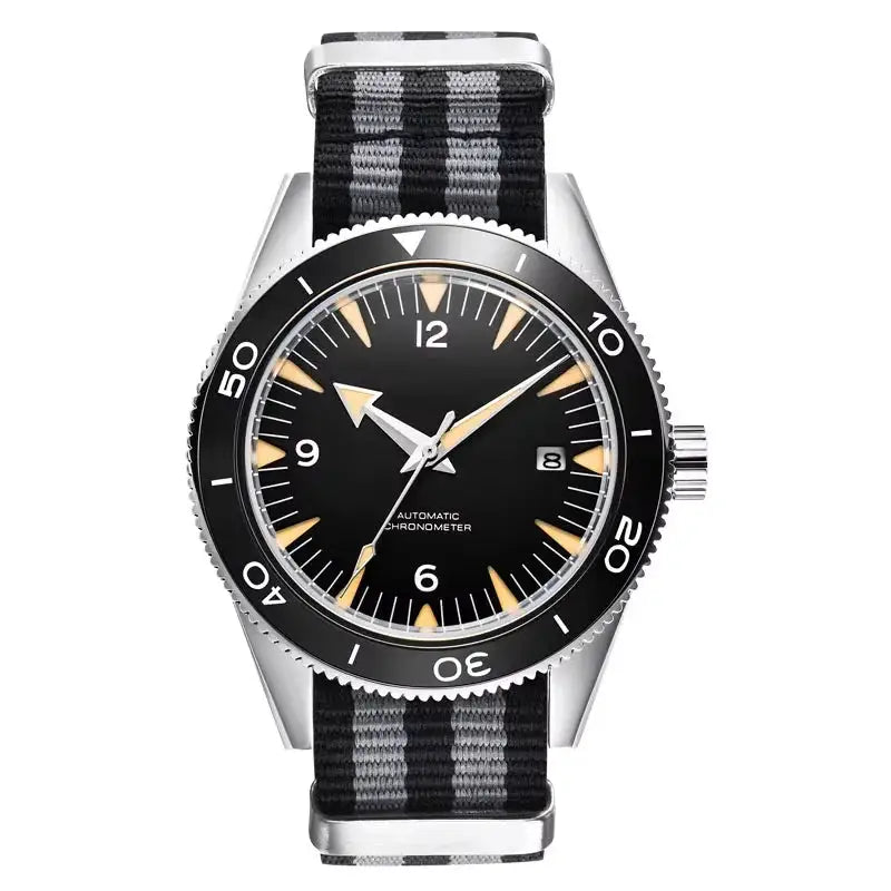 41MM Sapphire Glass 100m Waterproof Japan Automatic Luminous Mens Watch Nylon Strap