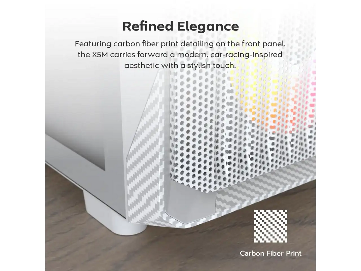 Montech White ATX Gaming PC Case — product view 3